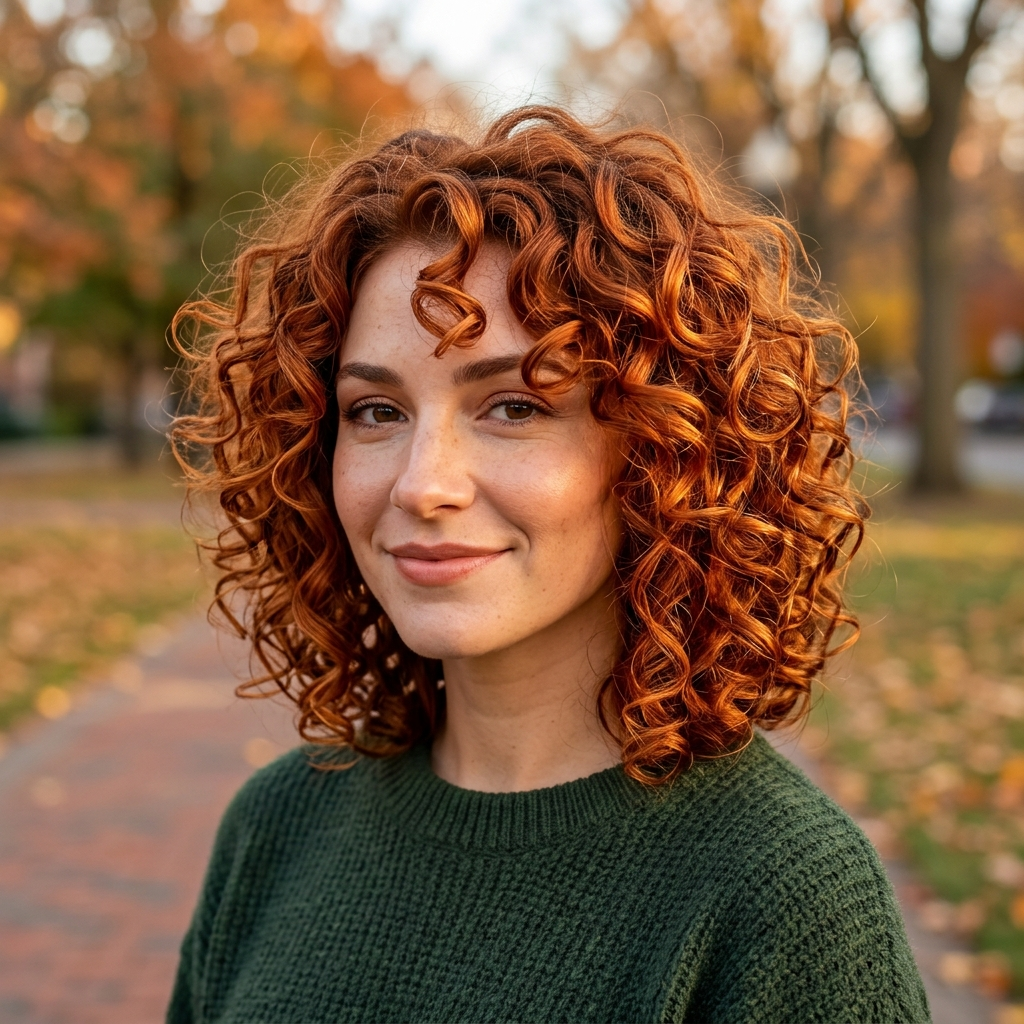 Copper Curly Bob