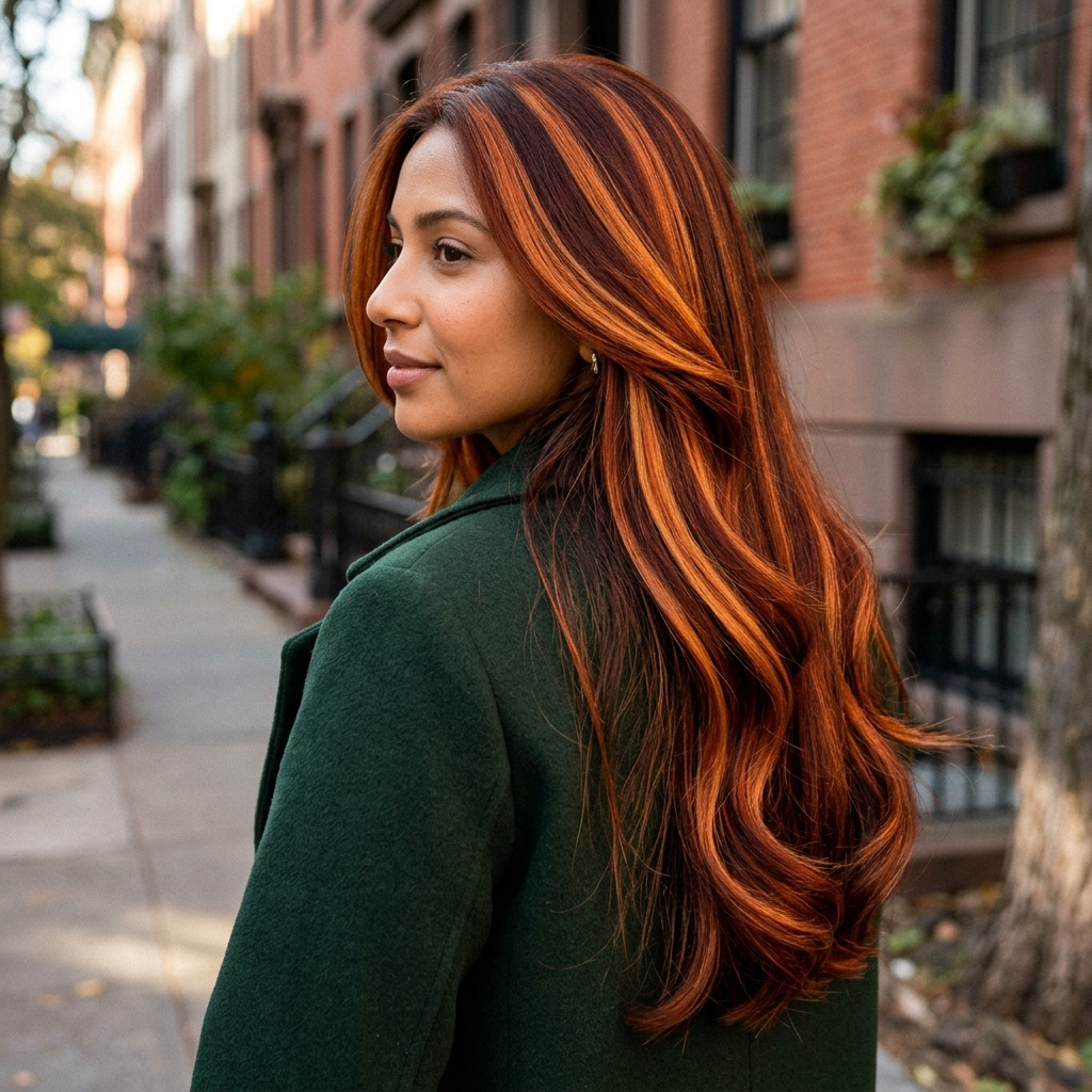 Copper Ribbon Highlights on Auburn