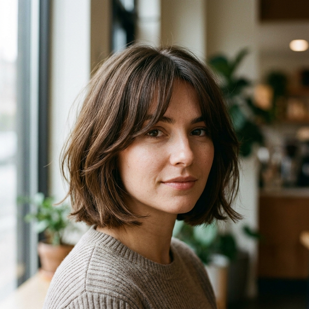 Curtain Bang Chin Bob