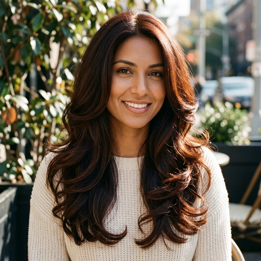 Dark Auburn Long Layers