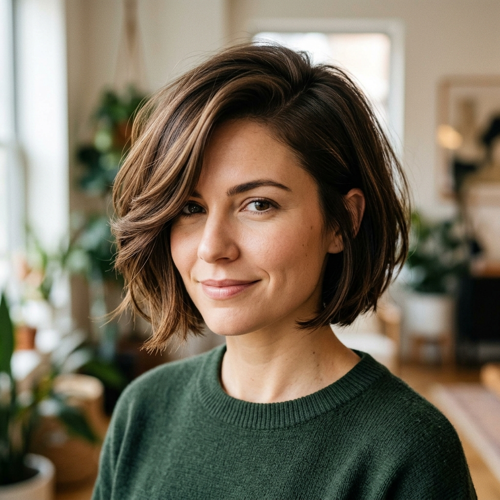 Deep Side Part Bob with a Soft Swoop