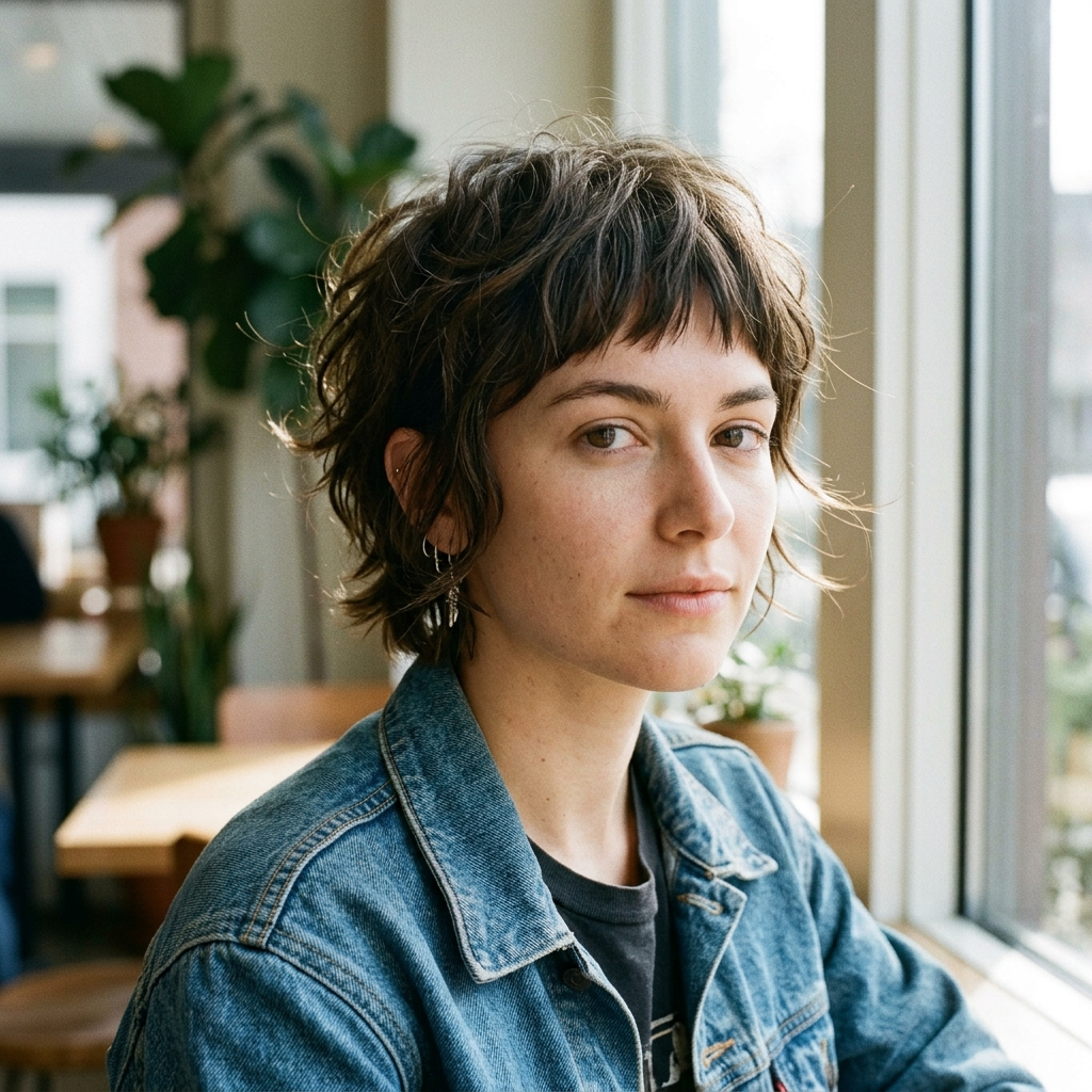 Ear Length Shag with Baby Bangs