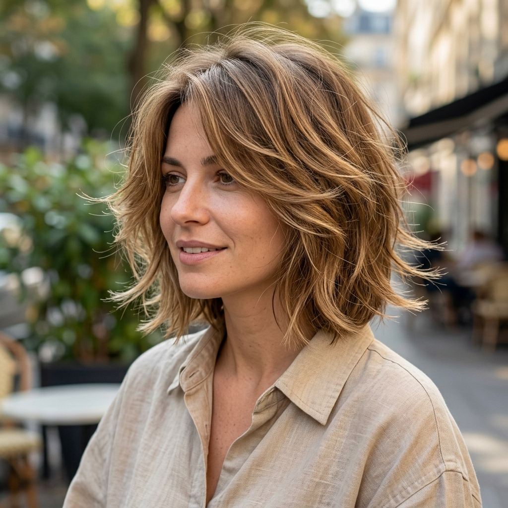 Feathered Messy Bob
