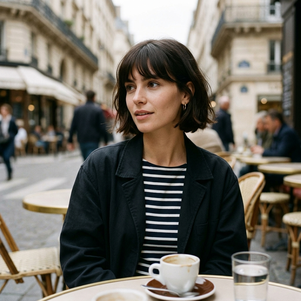 French Bob with Brow Skimming Bangs