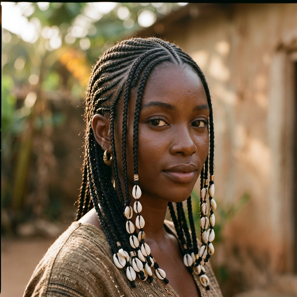Fulani Braids with Cowrie Shells