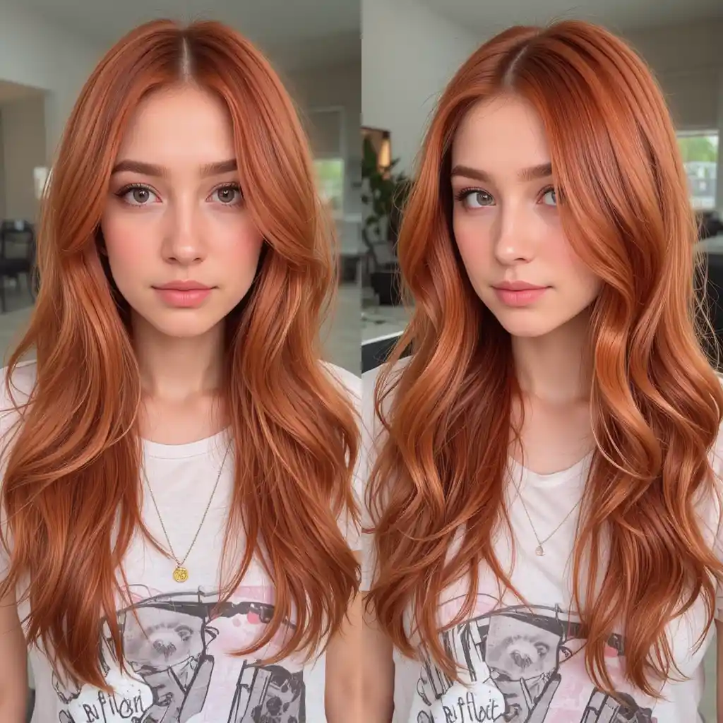 Ginger Red with Face-Framing Highlights
