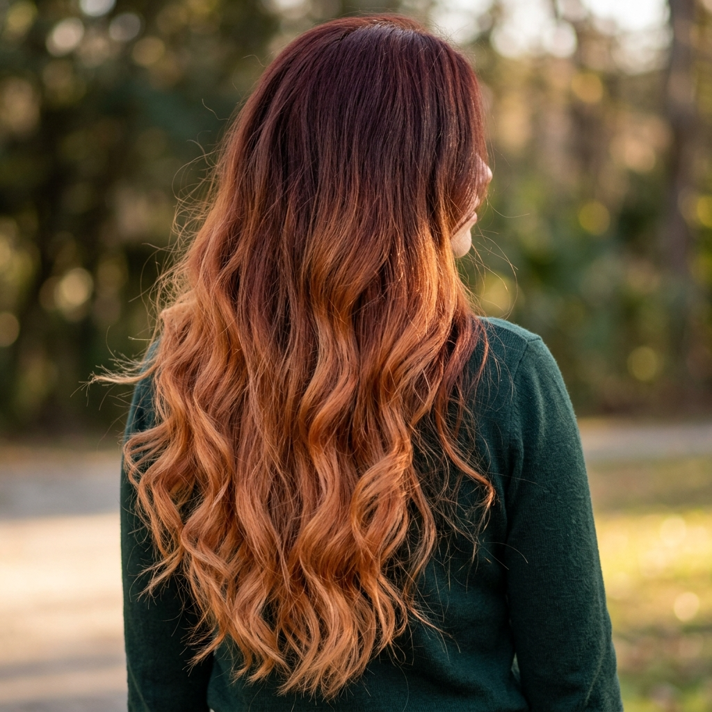 Ginger to Auburn Root Melt on Long Hair