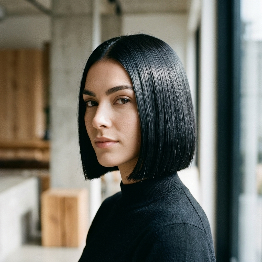 Glass Hair Blunt Bob in Jet Black