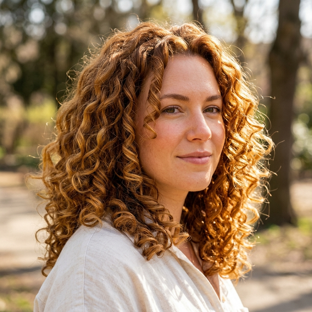 Golden Auburn on Type 3 Curls