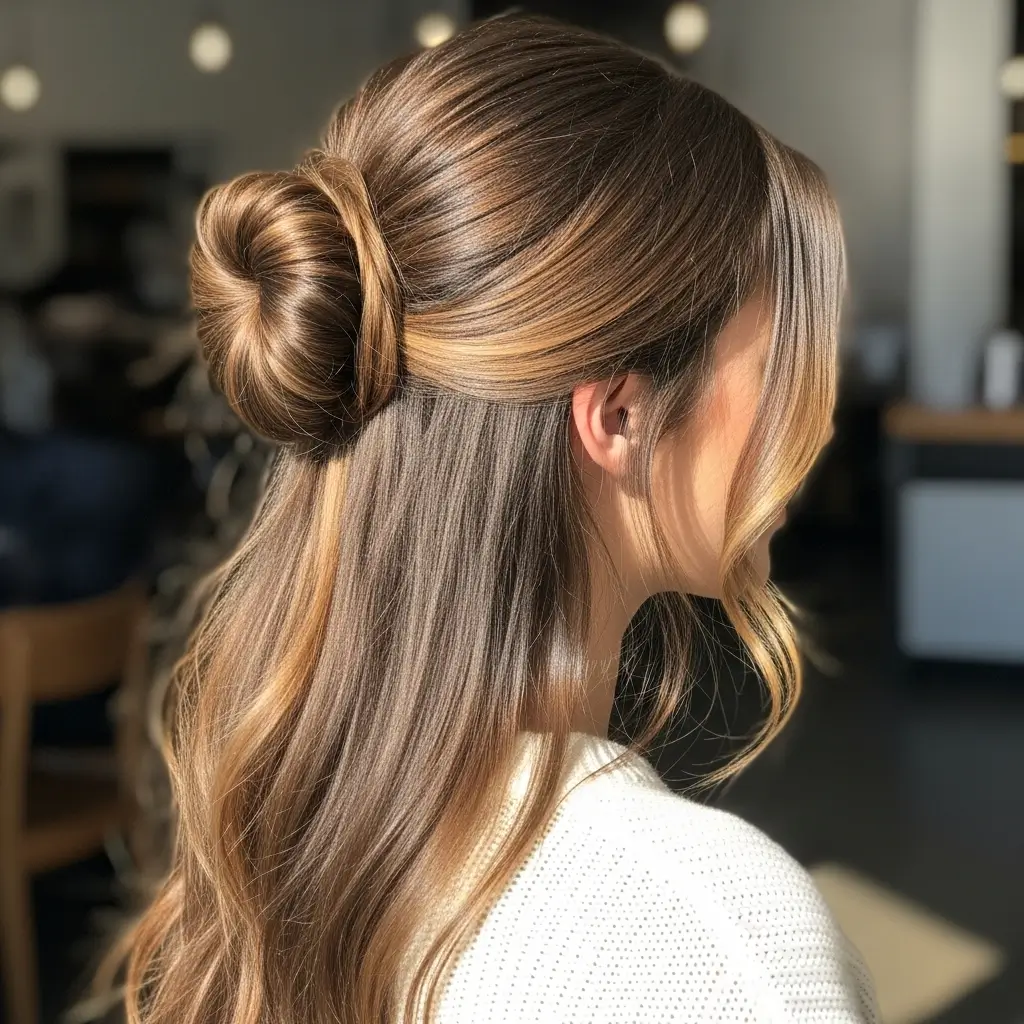 Half Up Twisted Bun