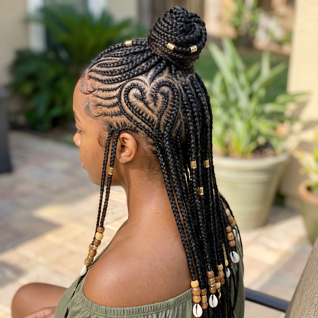 Heart Part Fulani Braids