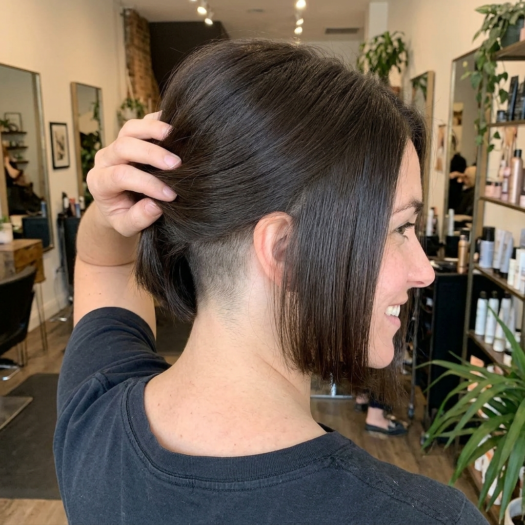 Hidden Undercut Chin Bob