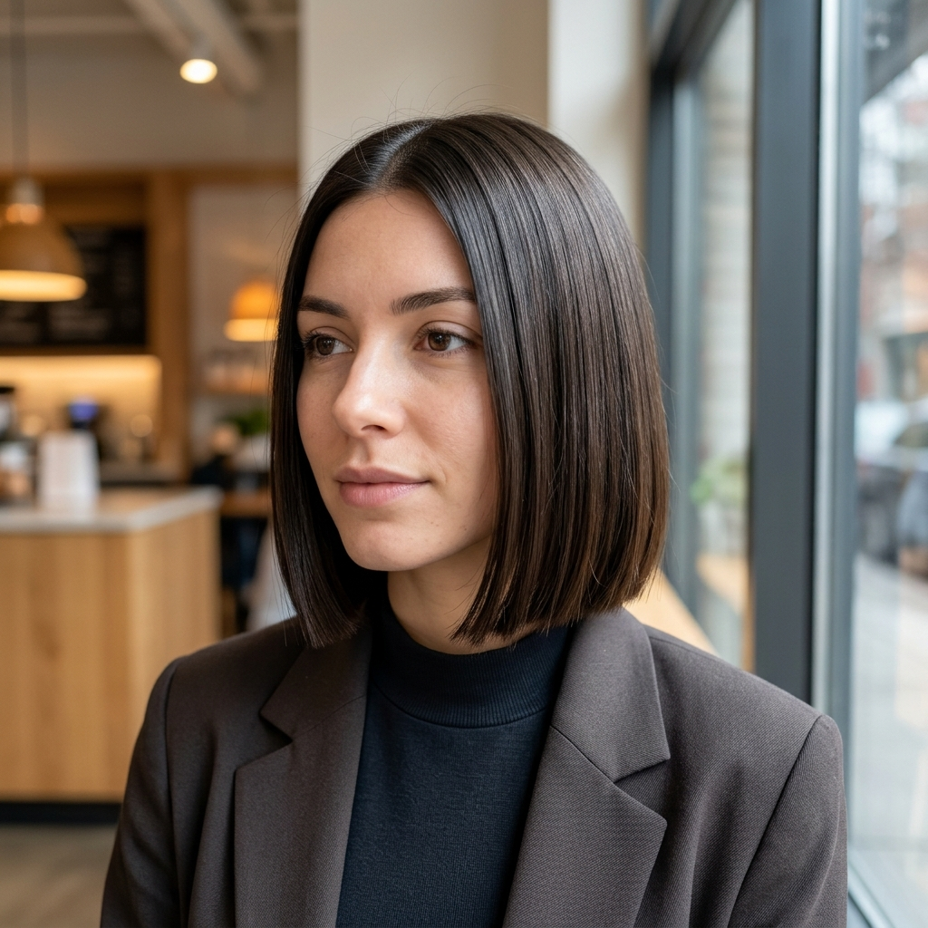 Jaw-Grazing Blunt Bob