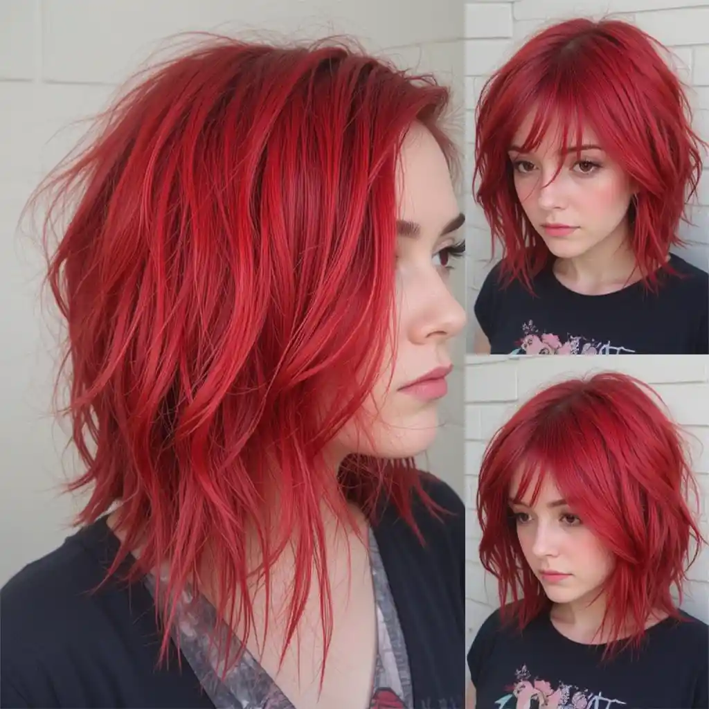 Lava Red Shag Cut