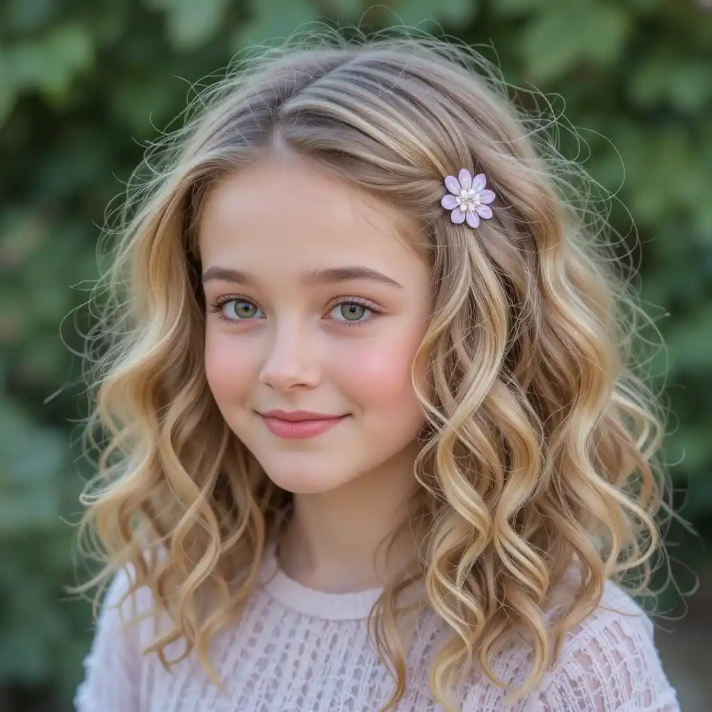 Loose Curls with a Side Clip