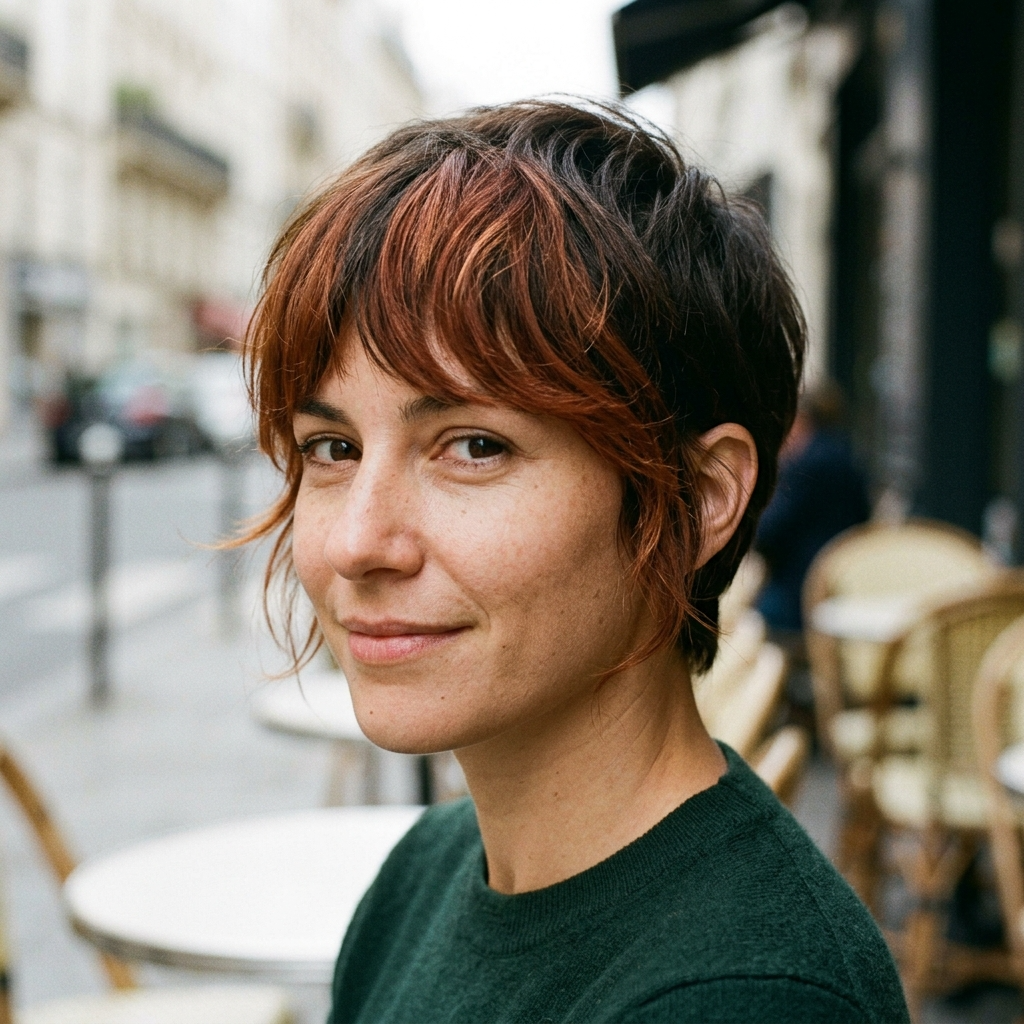 Natural-Base Pixie with Face-Framing Auburn