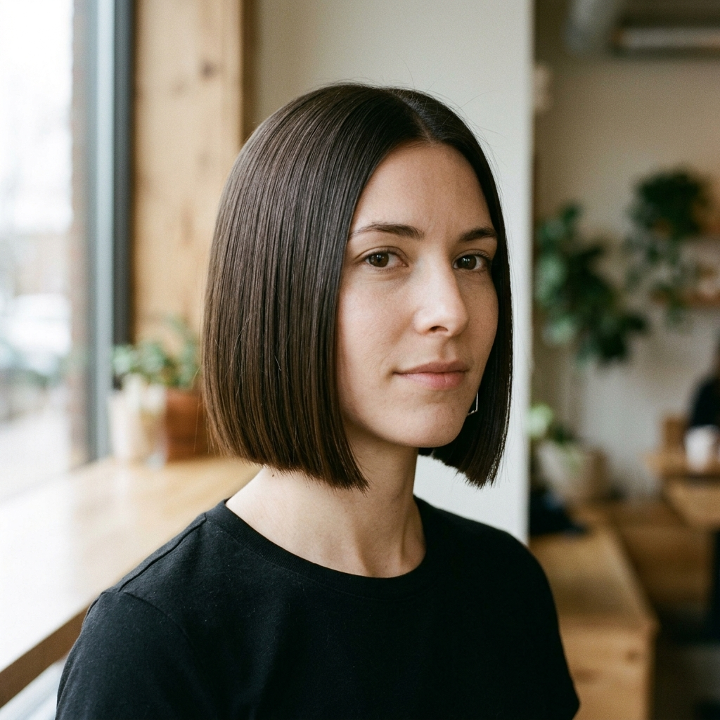 One Length Blunt Bob at the Chin