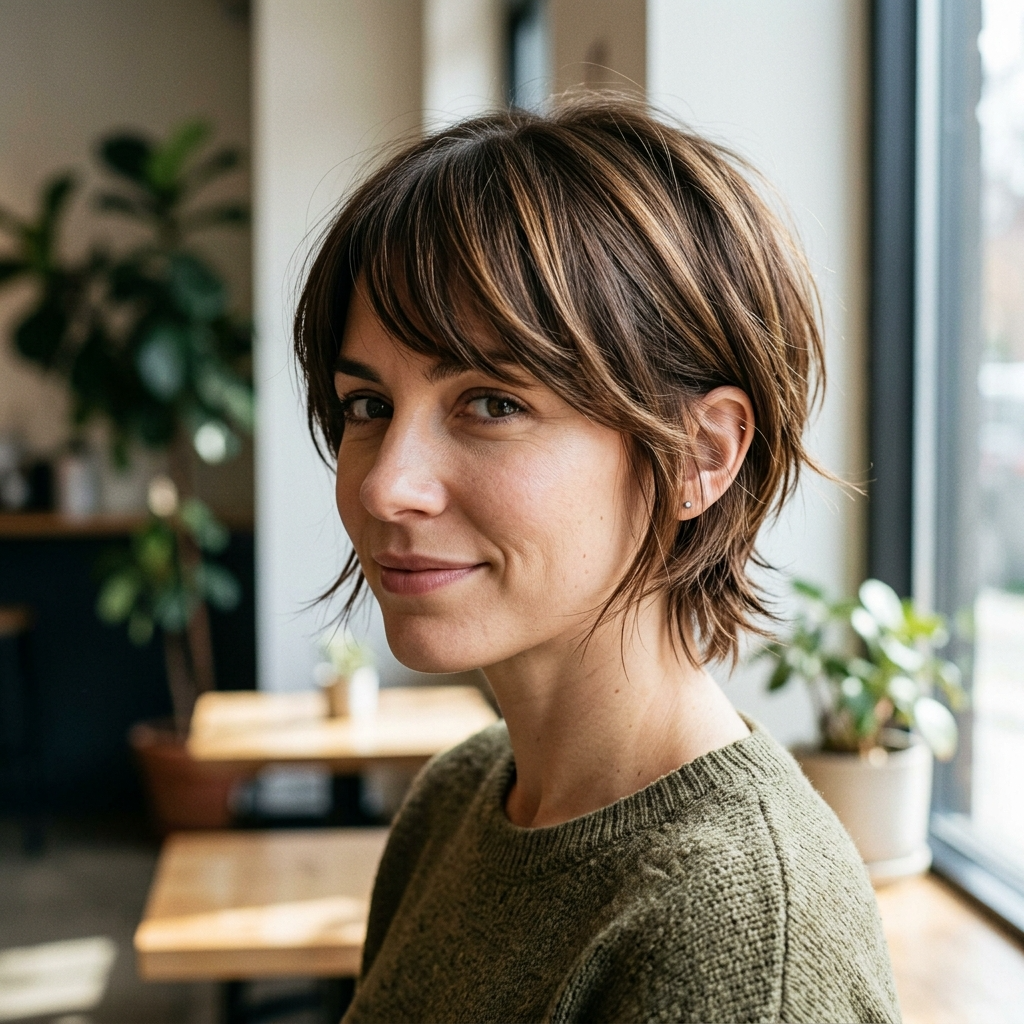 Pixie Bob with Side-Swept Bangs