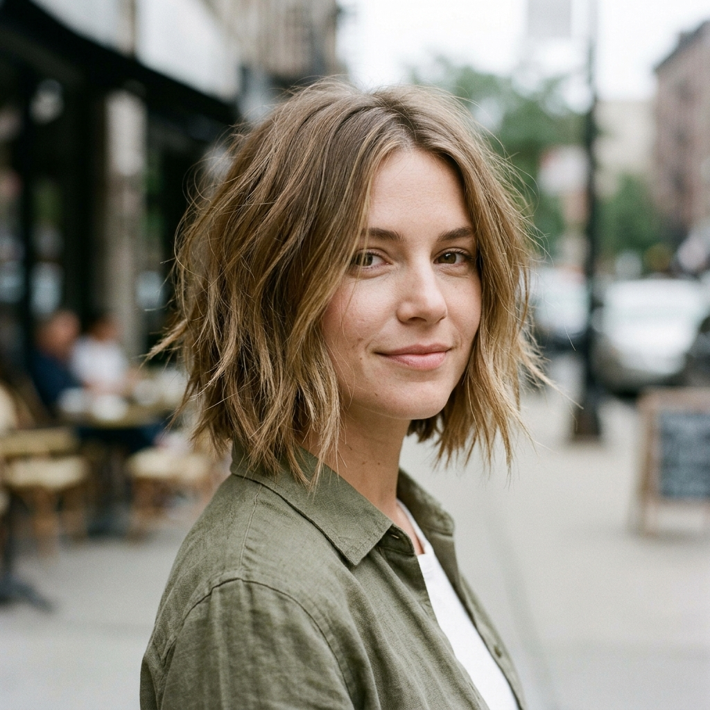 Point-Cut Textured Bob