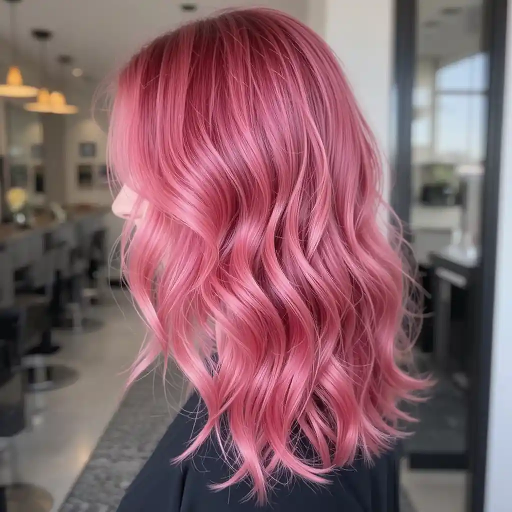 Raspberry Red with Soft Curls