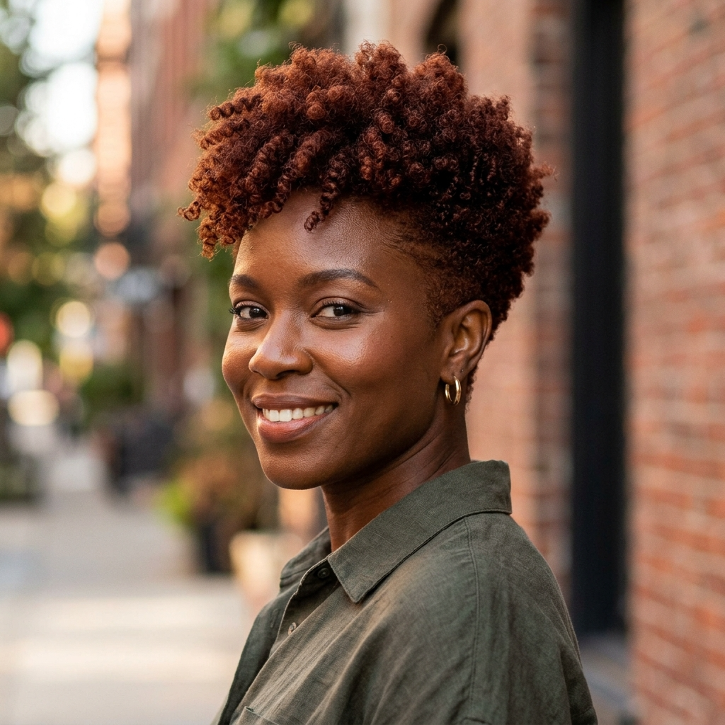 Rich Auburn Tapered Natural Cut