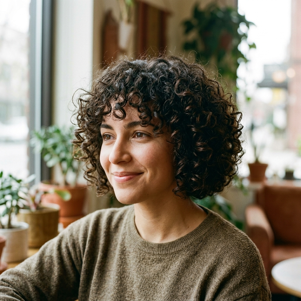 Round Curly Bob