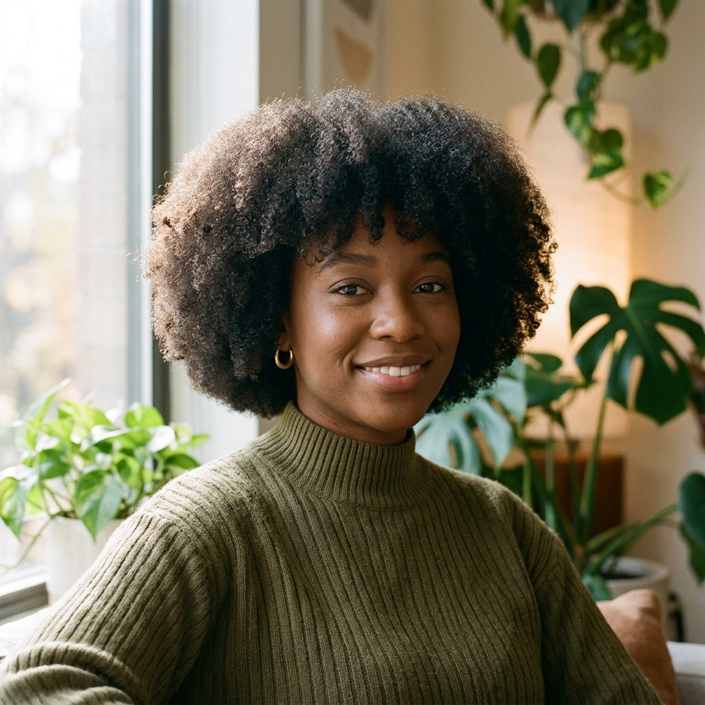 Rounded Coily Afro Bob