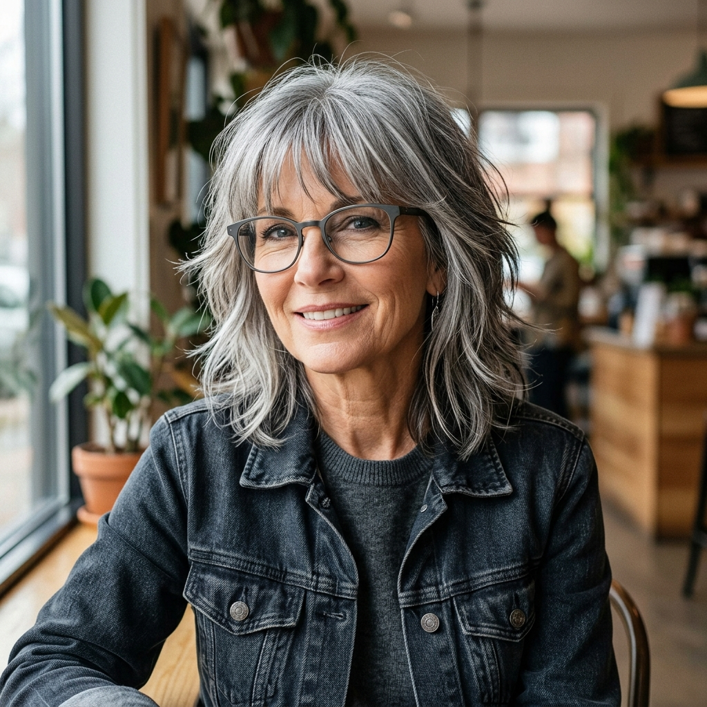 Salt-and-Pepper Shag with Gray Blending