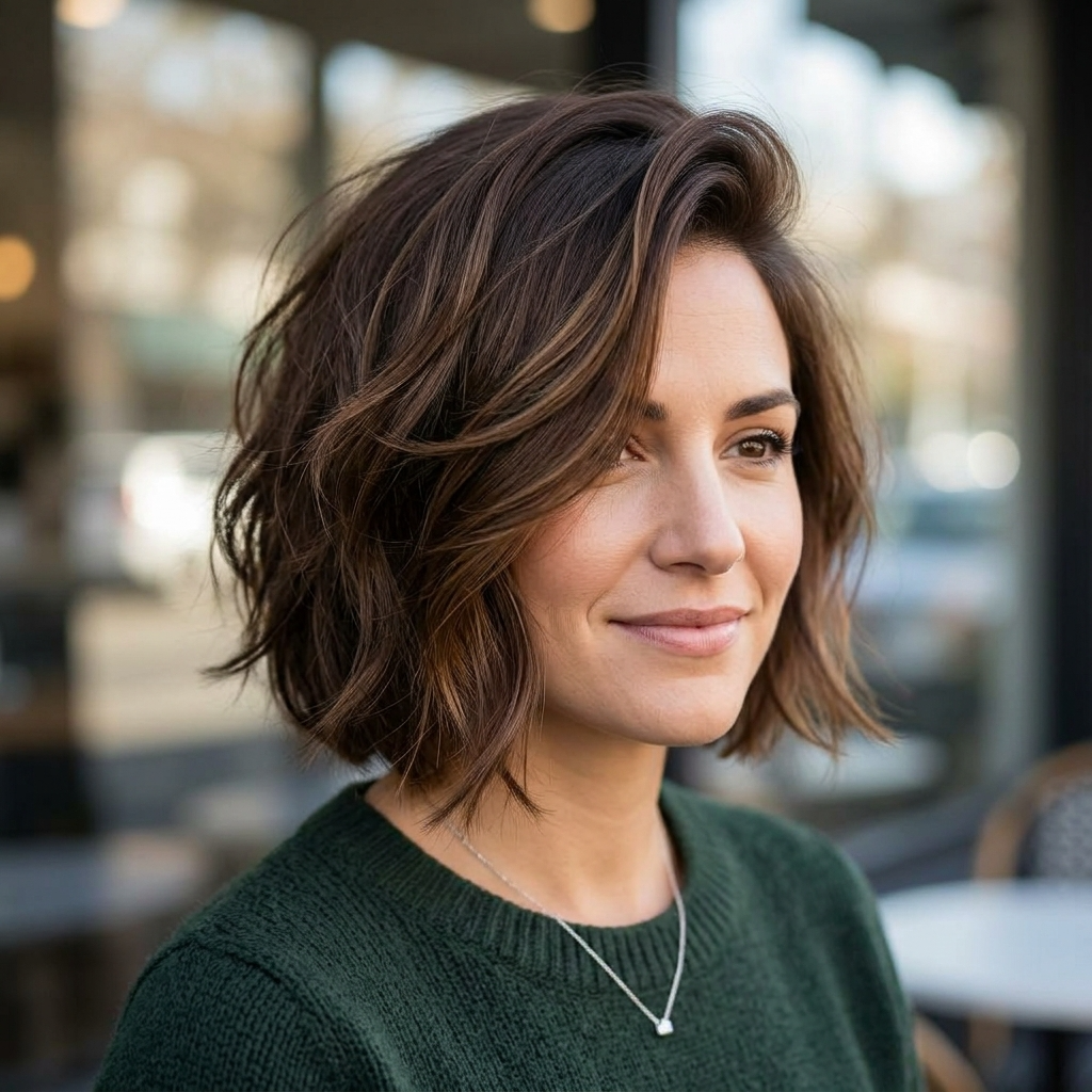 Short Bob with Deep Side Part
