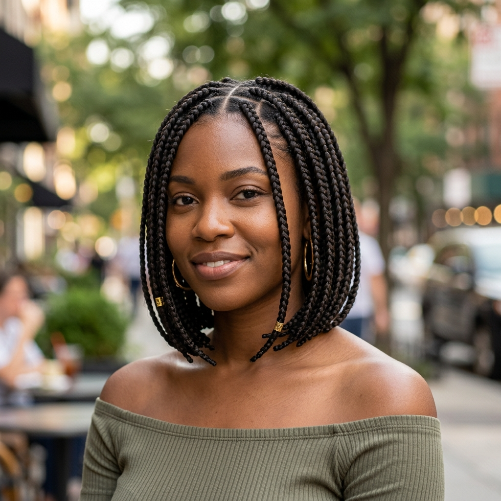 Short Box Braids Bob