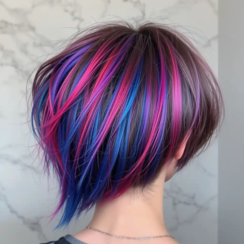 Short Hair with Vivid Streaks