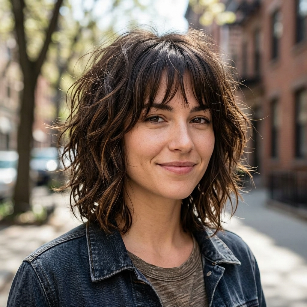 Short Shag with Wispy Bangs