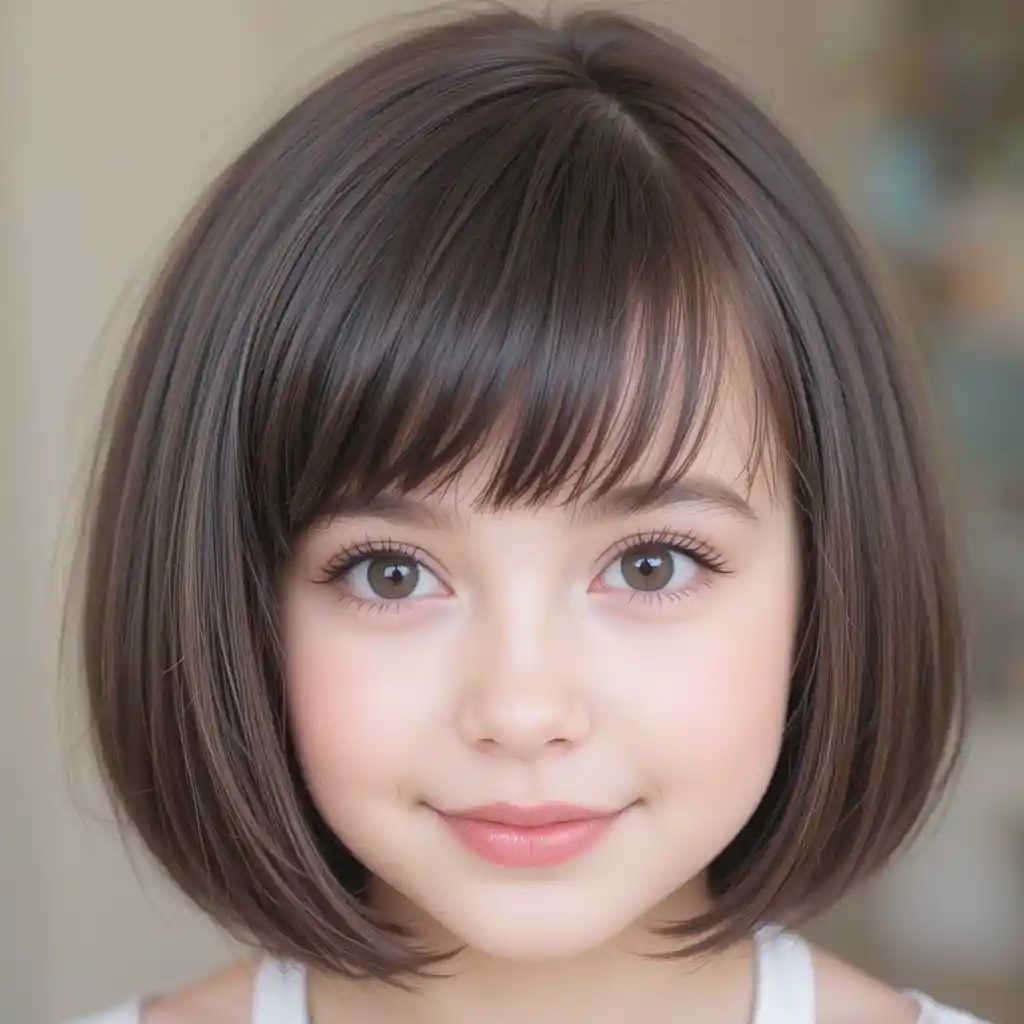 Side Swept Bangs with Bob