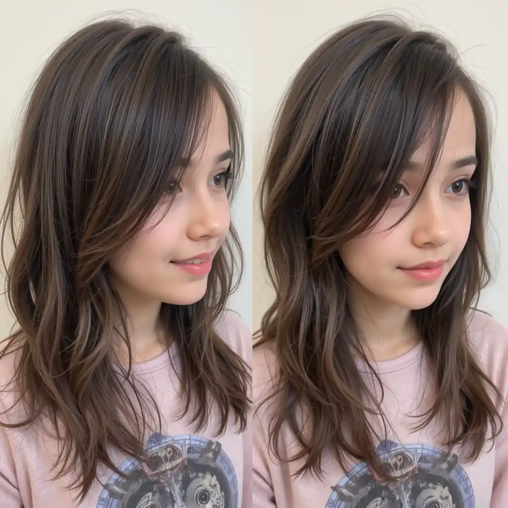 Side Swept Bangs with Layers