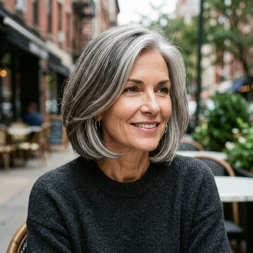 Silver Blended Bob