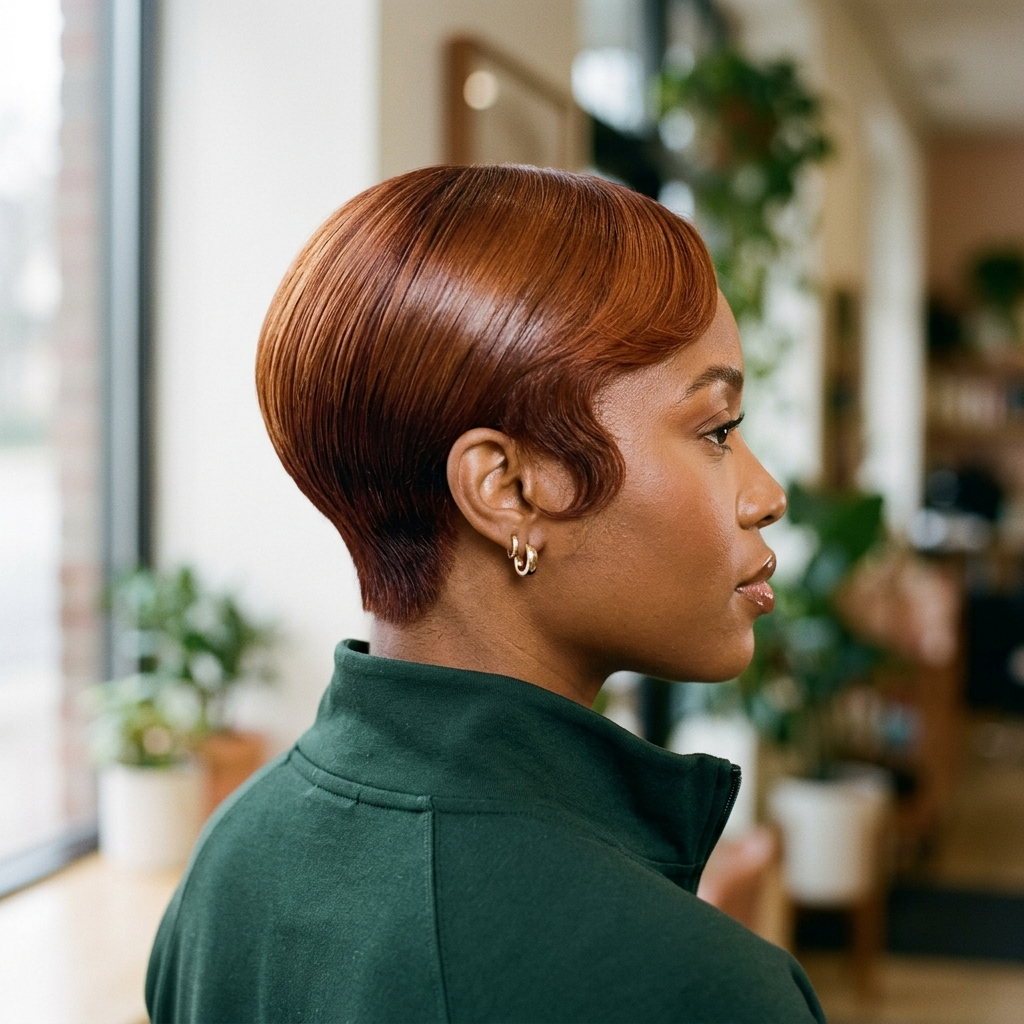 Sleek Laid Auburn Pixie