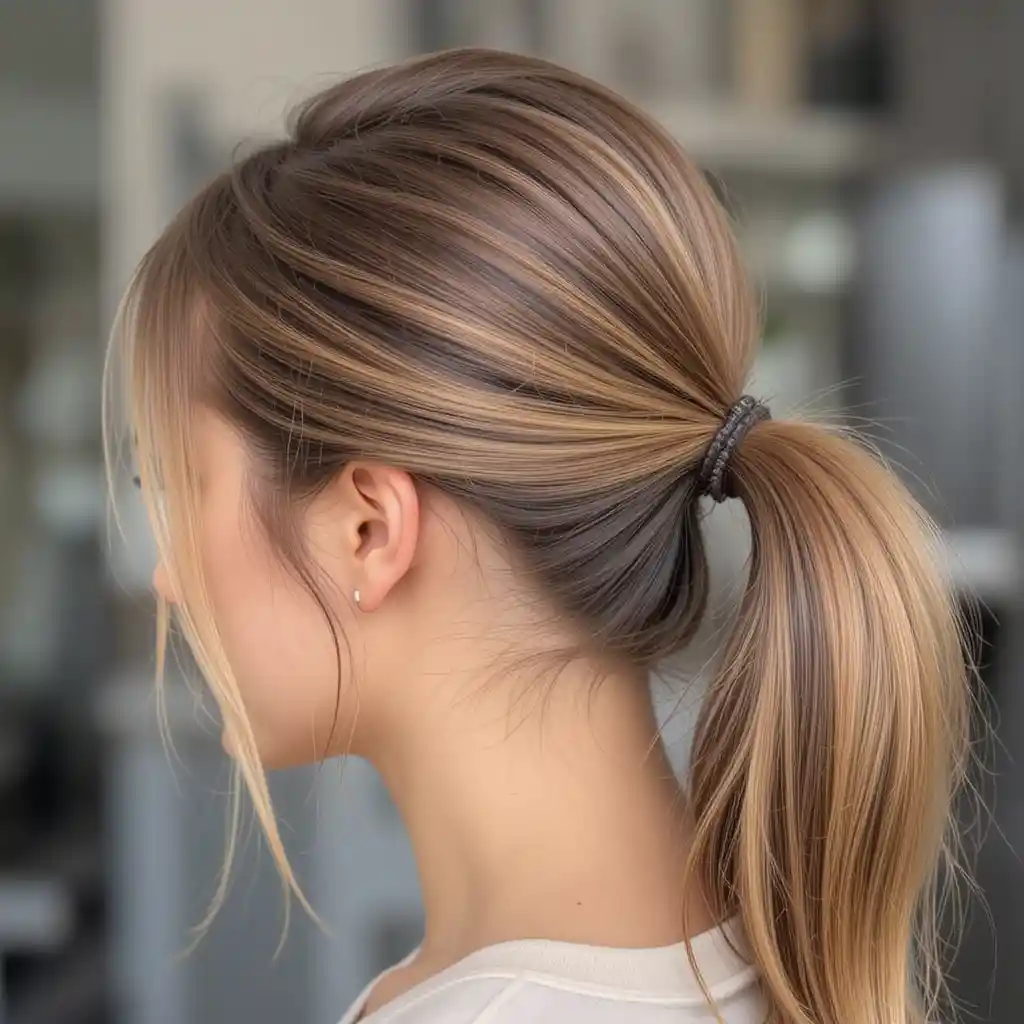 Sleek Low Ponytail with Volume