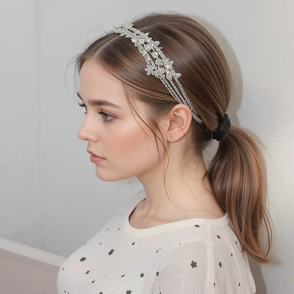 Smooth Low Ponytail with a Headband