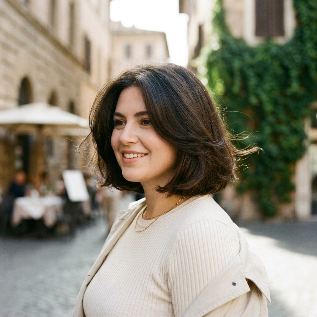 Soft Italian Bob Just Below the Chin