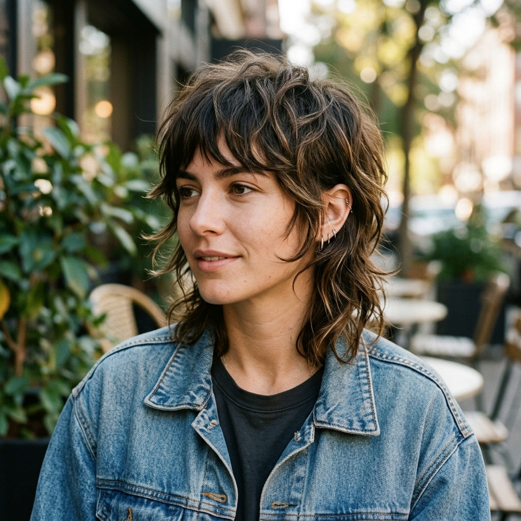 Soft Neck-Length Mullet Shag