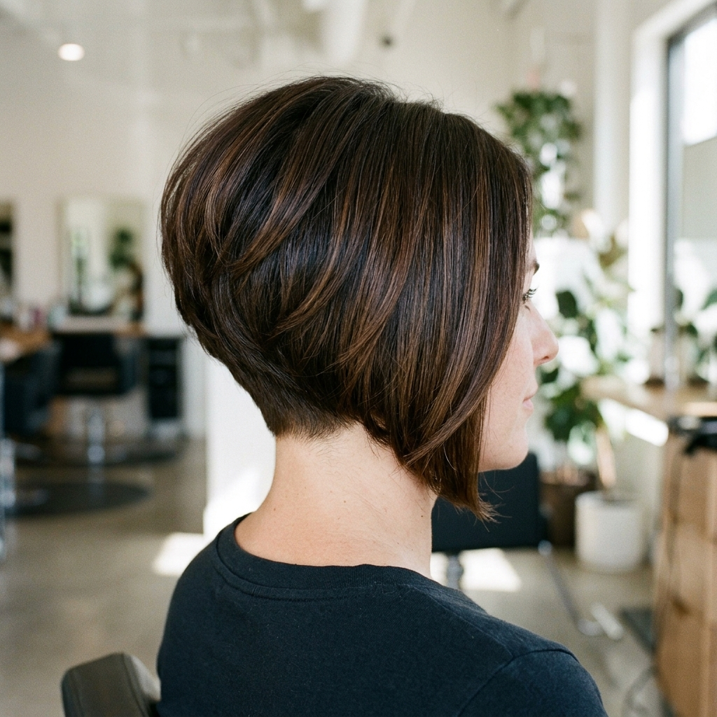 Stacked Bob With a Tapered Nape