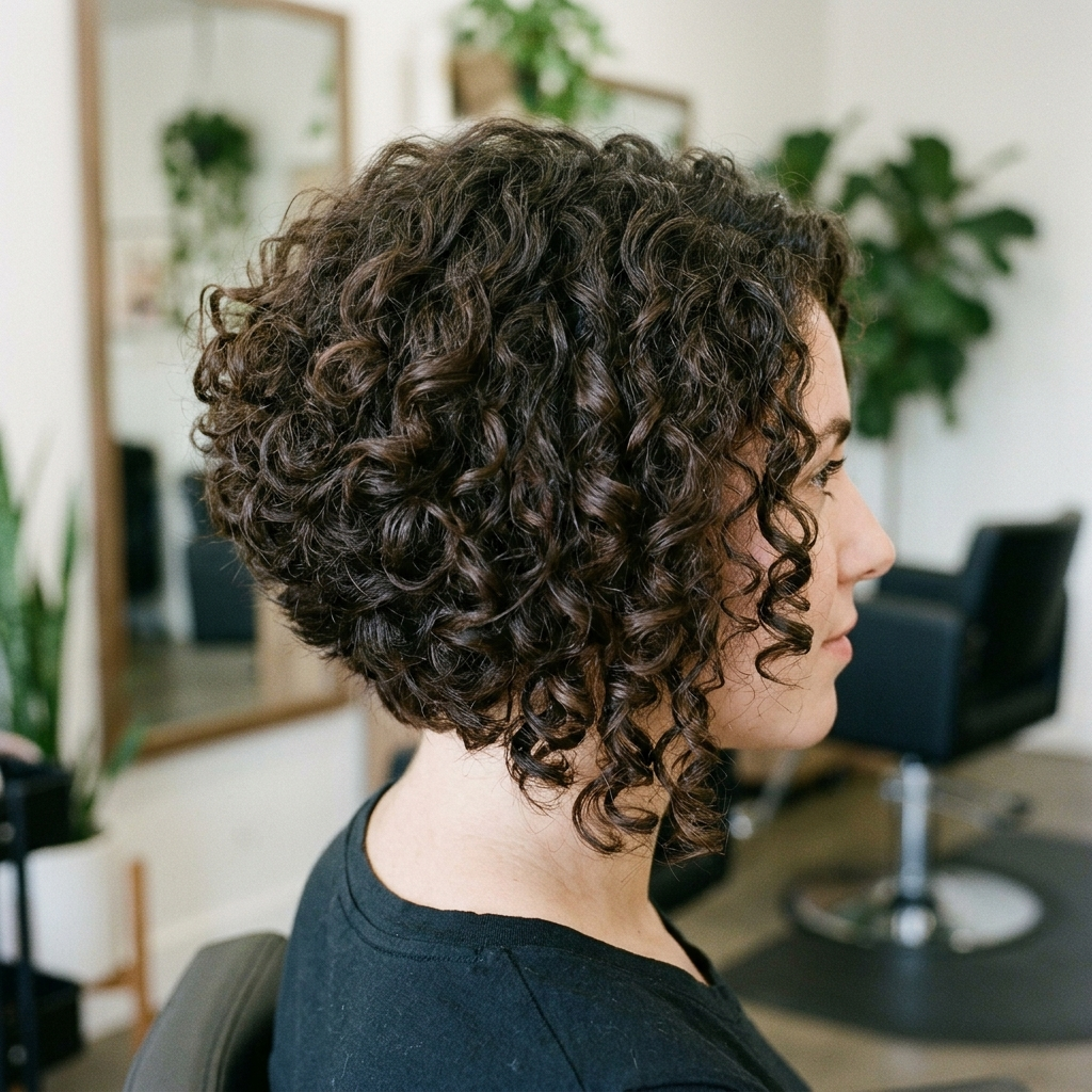 Stacked Curly A Line Bob
