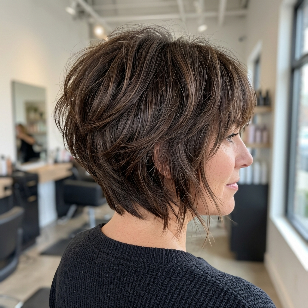 Stacked Shag with Rounded Back