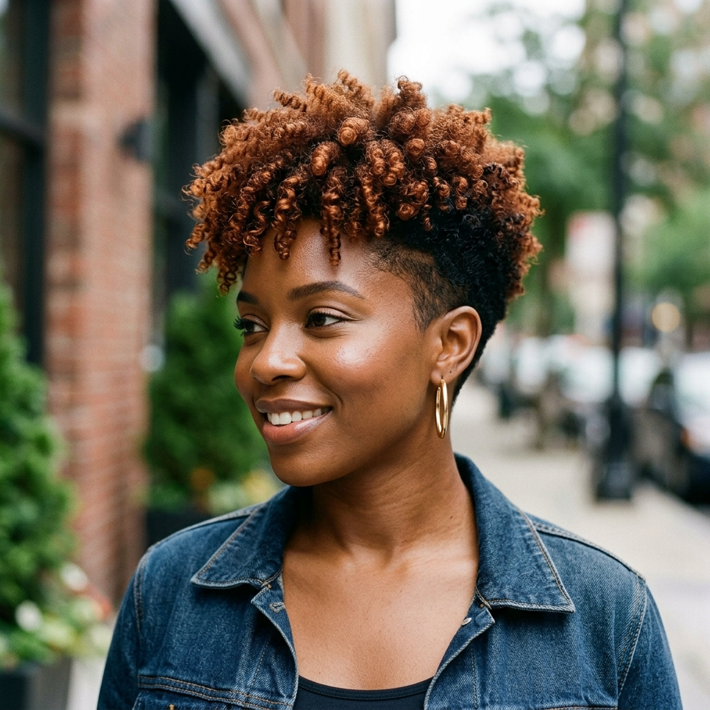 Tapered Coils with Dark Sides and an Auburn Crown