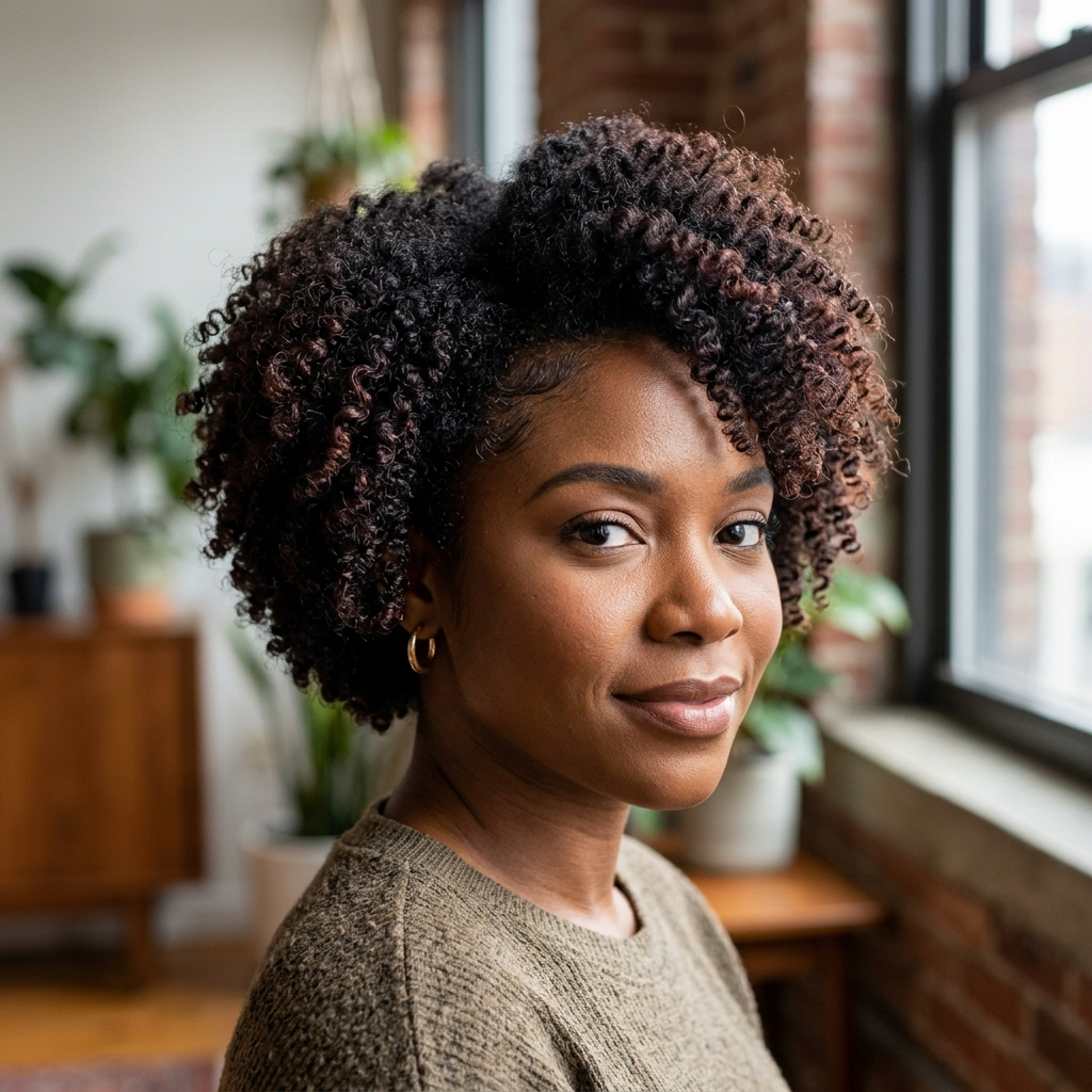 Tapered Coily Chin Length Shape