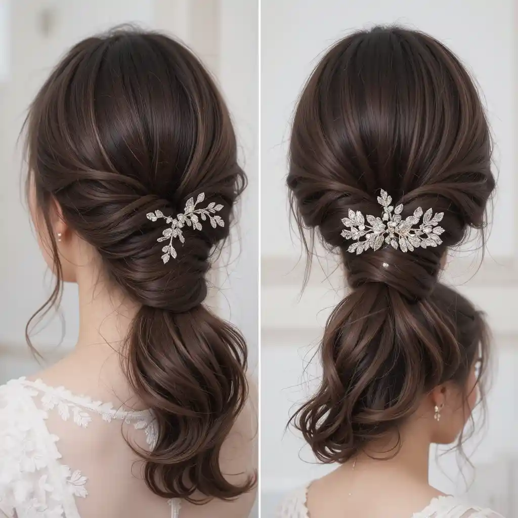 Twisted Low Ponytail with Volume