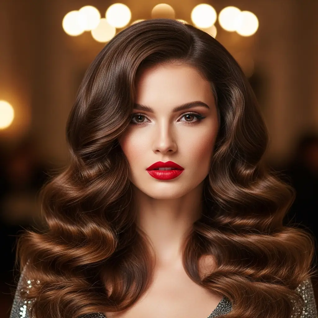Voluminous Hollywood Curls