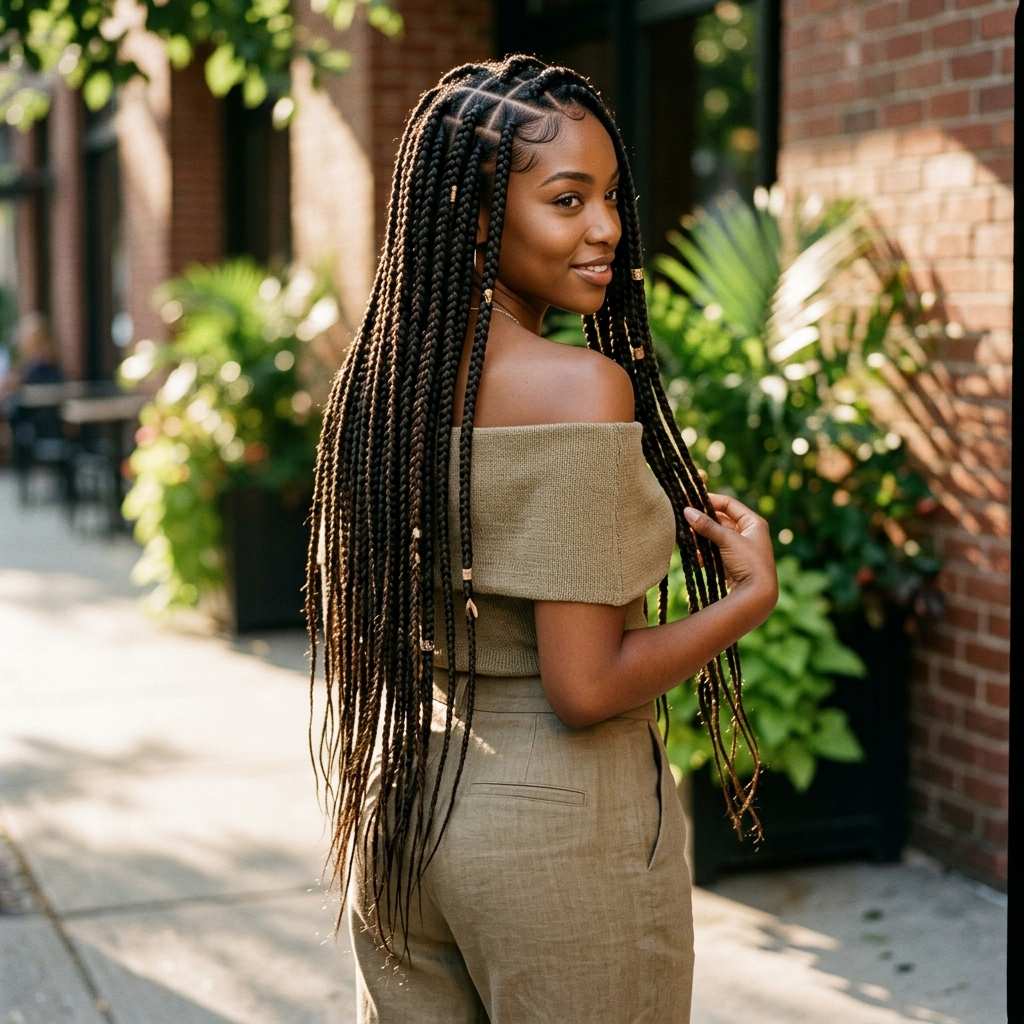 Waist Length Box Braids