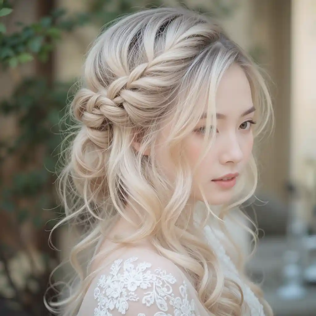 Waterfall Braid with Loose Waves