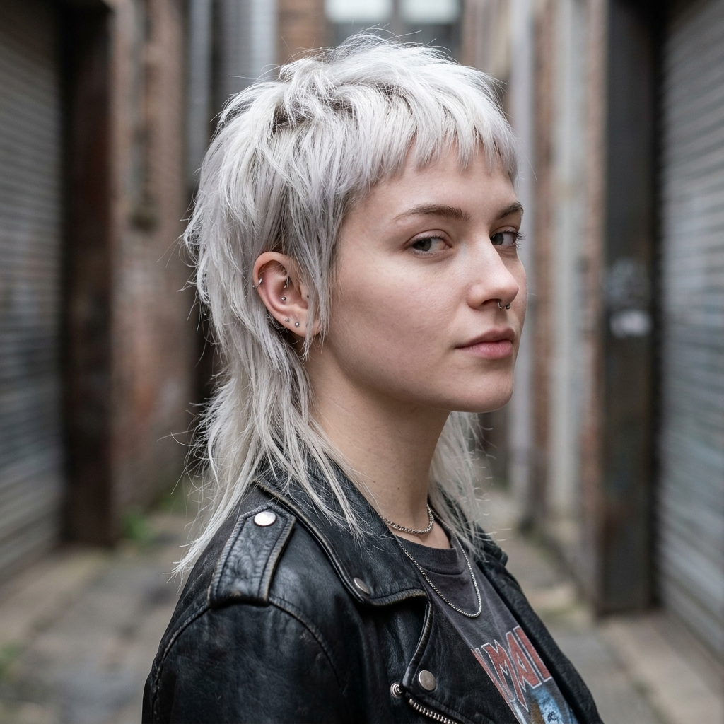 Platinum Mixie Shag with Baby Bangs
